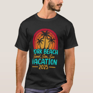 York Beach Maine Sand Meer Sonne Urlaub 2025 T-Shirt