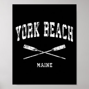 York Beach Maine Vintage Nautical Gekreuzte Ruder Poster