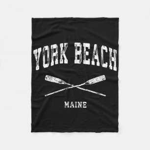 York Beach Maine Vintage Nautilus Gekreuzte Ruder Fleecedecke