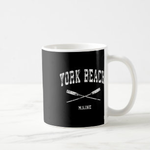 York Beach Maine Vintage Nautilus Gekreuzte Ruder Kaffeetasse