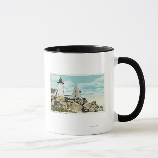York Beach View of the Nubble Lighthouse Tasse (Rechts)