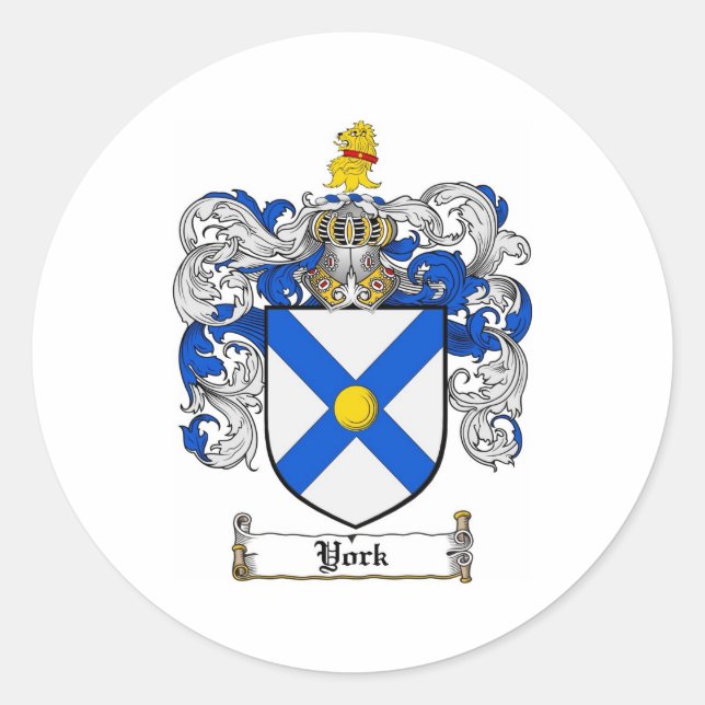 York Coat of Arms / York Familienwappen Runder Aufkleber (Vorderseite)