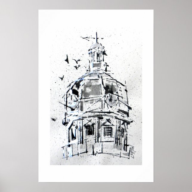 York County Courthouse Dome / Künstler Larry Lerew Poster (Vorne)