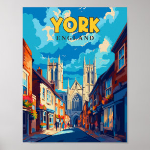 York England Vintage-Reiseillustration Poster