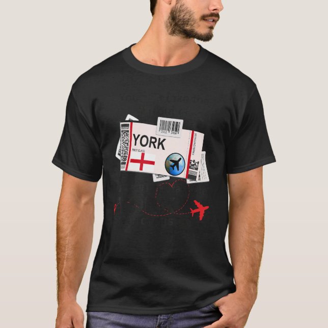York Girl York Boarding Pass York T-Shirt (Vorderseite)