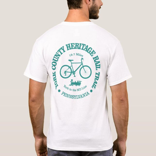 York Landkreis Heritage Trail (Radfahren) T-Shirt (Rückseite)