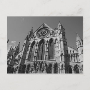 York Minster Cathedral Black and White Postcard Postkarte