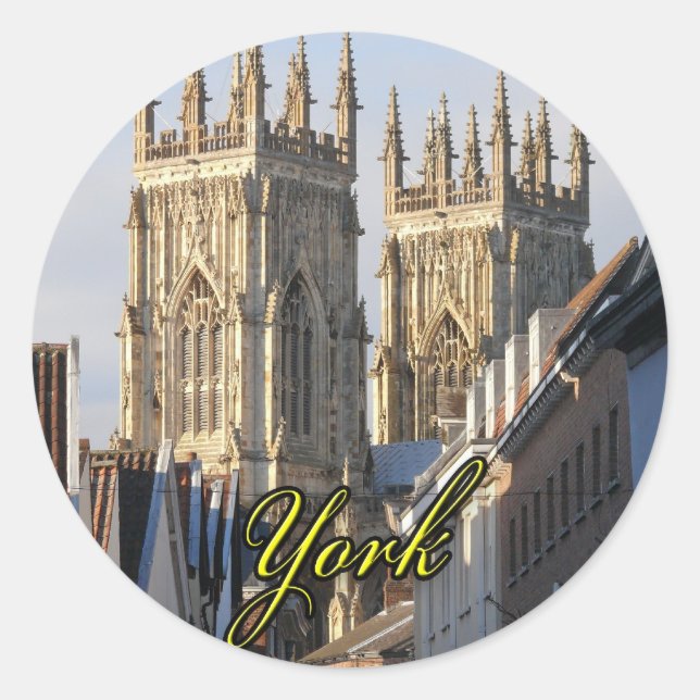 York Minster England Runder Aufkleber (Vorderseite)