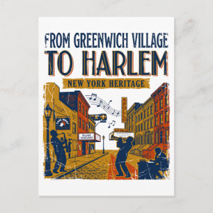 York New Von Greenwich Village Bis Harlem Erbe Postkarte