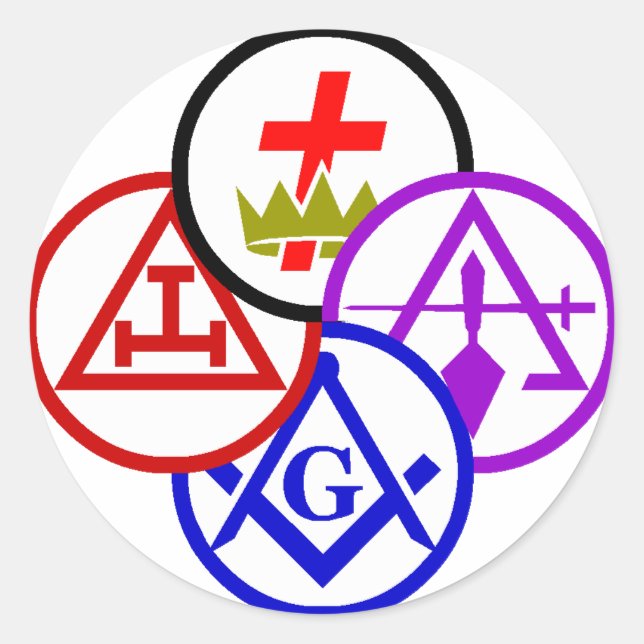 York Rite Bodies Pinwheel Logo Sticker (Vorderseite)
