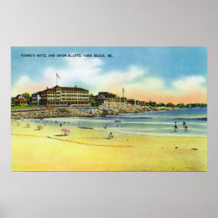 York-Strand-Ansicht Hotels und der Gewerkschaft Poster