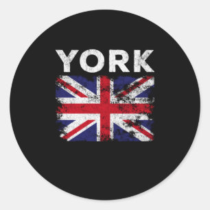 York UK-Flagge England Souvenir Runder Aufkleber
