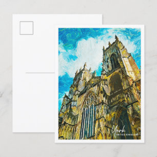 York Vereinigtes Königreich Schönes Öl Paint Lands Postkarte