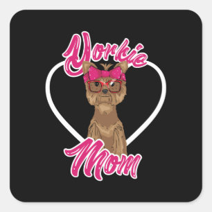 Yorki-Mama Quadratischer Aufkleber