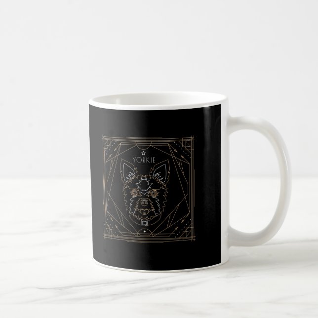 Yorkie Art Deco Zodiac Tasse (Rechts)