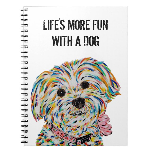 Yorkie Bichon Dog Notebook 6,5" x 8,75" Notizblock (Vorderseite)