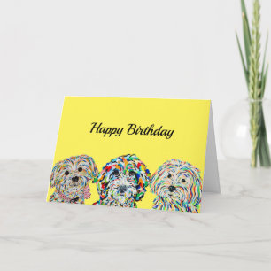 Yorkie Bichon Sheepadoodle Maltipoo Birthday Card Karte