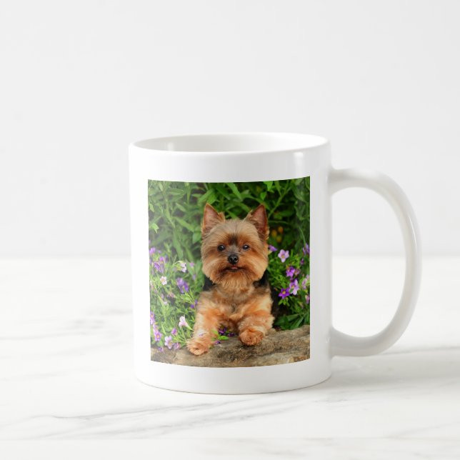 Yorkie Blumen Tasse (Rechts)