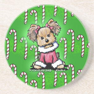 Yorkie Candy Cane Süsse Untersetzer II