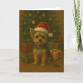 Yorkie Christmas Card Karte