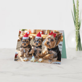 Yorkie Christmas Cookie Card Karte