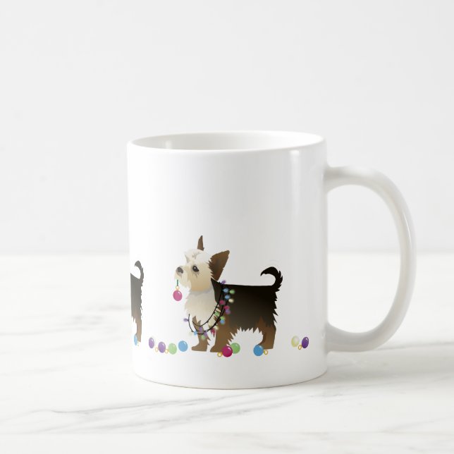 Yorkie Christmas Design Kaffeetasse (Rechts)