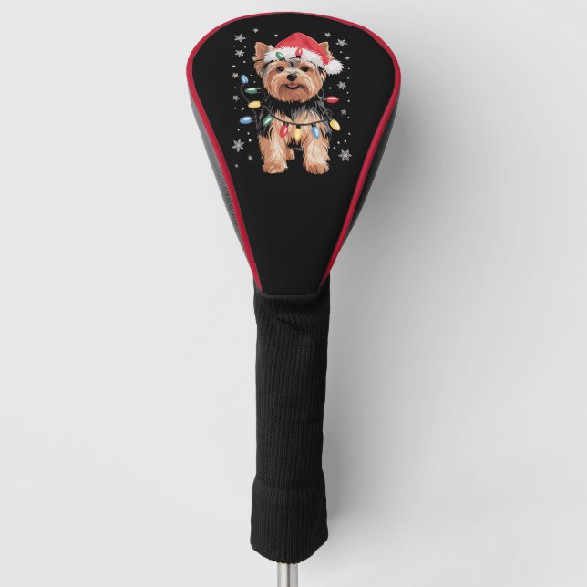 Yorkie Christmas Dog Long Xmas Geschenk Golf Headcover (Vorderseite)