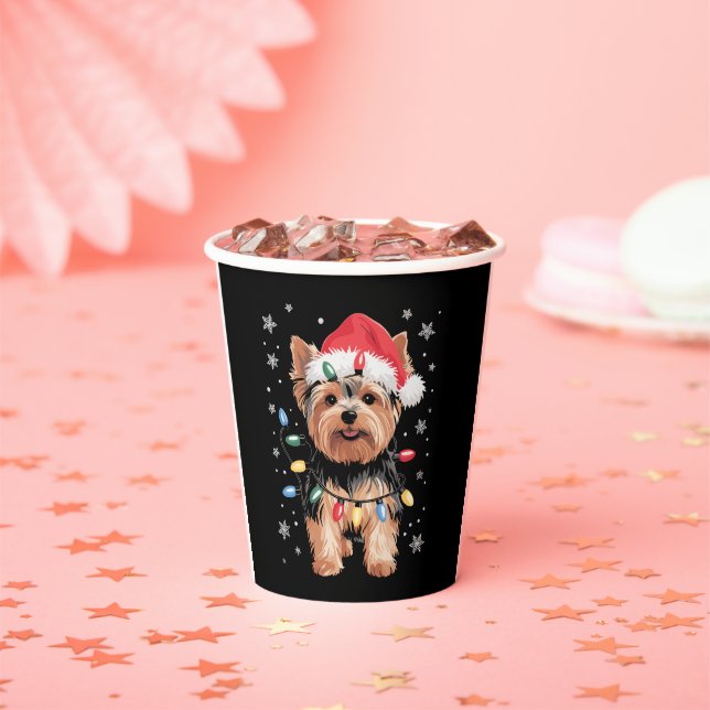 Yorkie Christmas Dog Long Xmas Geschenk Pappbecher (Insitu)