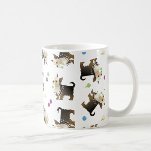 Yorkie Christmas Dog Seamless Pattern Tasse
