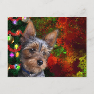 Yorkie Christmas Feiertagspostkarte