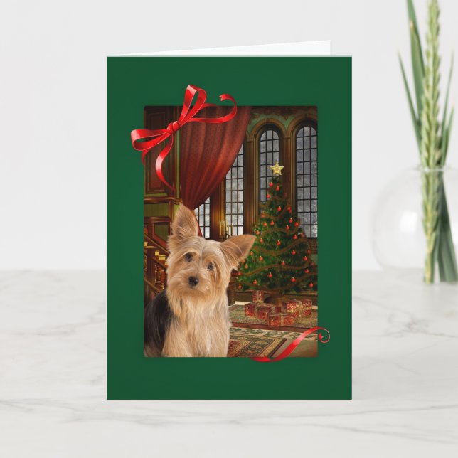 Yorkie Christmas Karte (Vorderseite)