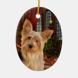 Yorkie Christmas Keramik Ornament