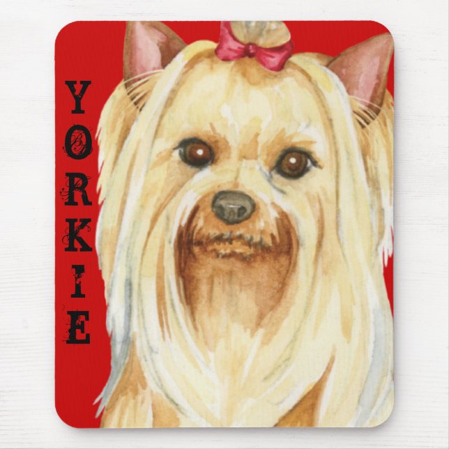 Yorkie Color Block Mouse Pad Mousepad (Vorne)
