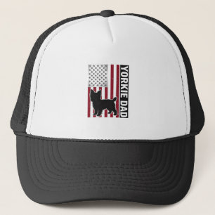 Yorkie Dad Patriotisch Vintage Gravur Hund-Shirt D Truckerkappe