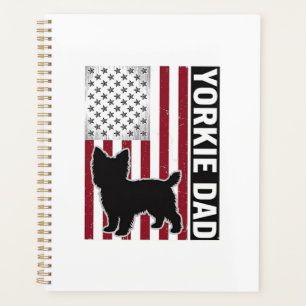 Yorkie Dad Patriotisches Vintage Gravur Hund-Shirt Planer