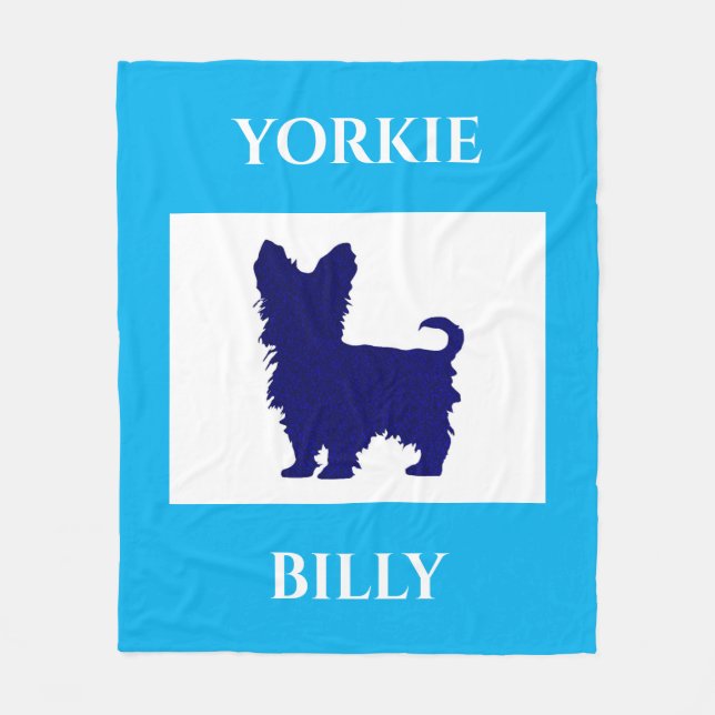 Yorkie Decke. Personalisierter Hund- oder Kinderna Fleecedecke (Vorderseite)