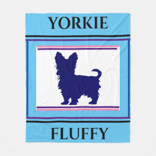 Yorkie Decke. Personalisierter Name. Fleecedecke
