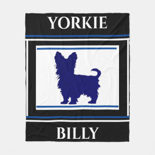 Yorkie Decke. Personalisierter Name. Fleecedecke