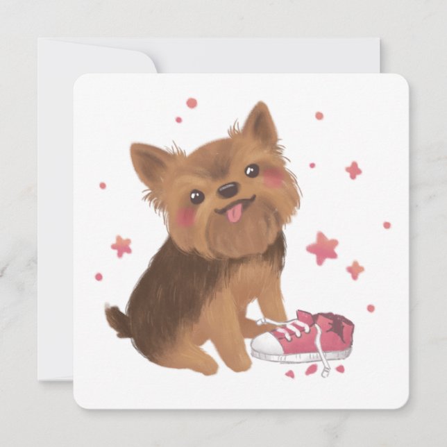 Yorkie der Niedlichste Trouble Maker Dankeskarte (Vorderseite)