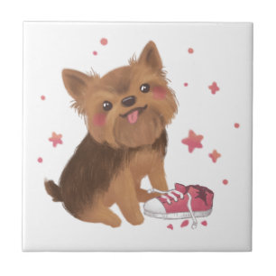 Yorkie der Niedlichste Trouble Maker Fliese