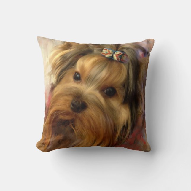 Yorkie Designer Pillow Kissen (Vorderseite)