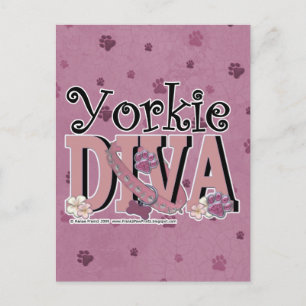 Yorkie DIVA Postkarte
