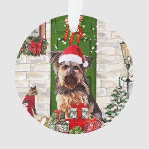 Yorkie Dog Christmas Ornament