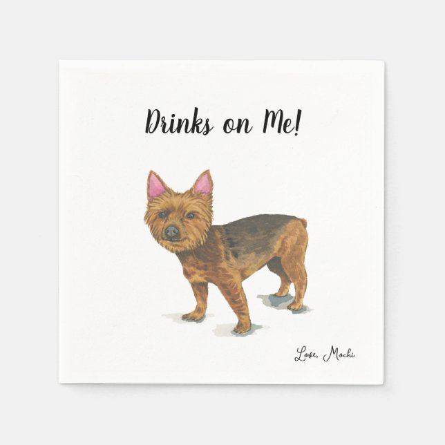Yorkie Dog Cocktail Napkins Serviette (Vorderseite)