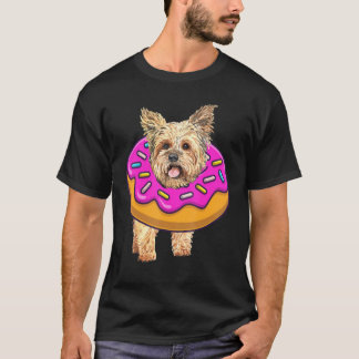 Yorkie Dog Donut Doughnut Bakers Birthday Girls T-Shirt