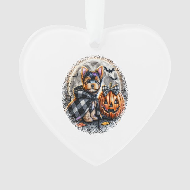Yorkie Dog Halloween Ornament (Vorderseite)