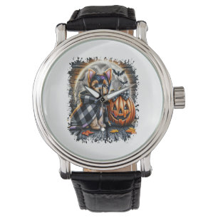 Yorkie Dog Halloween Square Armbanduhr