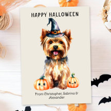 Yorkie Dog Happy Halloween