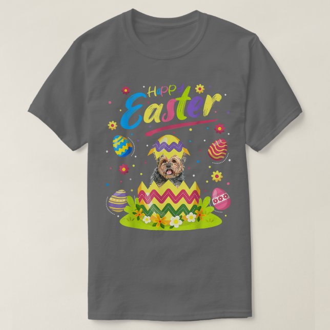 Yorkie Dog Lover Ostern Egg Yorkie Happy Eas T-Shirt (Design vorne)