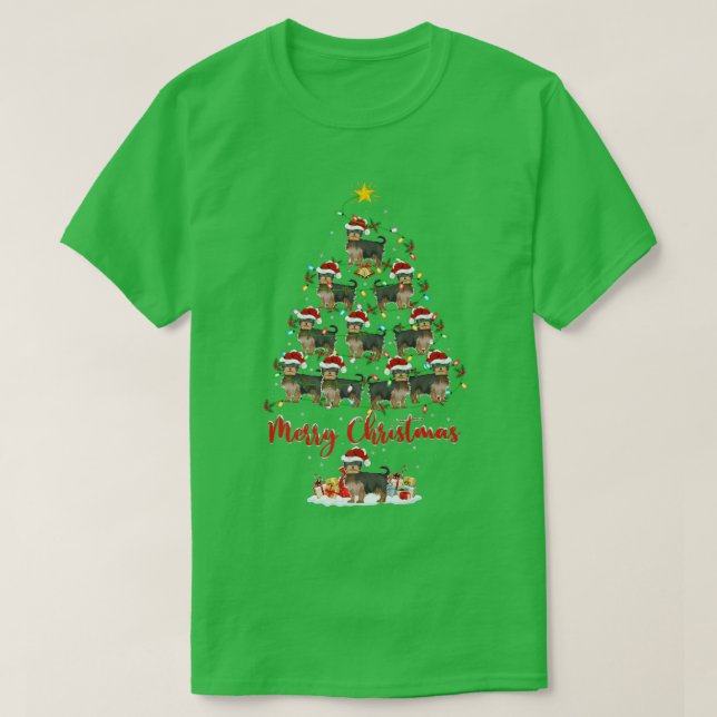 Yorkie Dog Lover Xmas Matching Santa Yorkie Christ T-Shirt (Design vorne)